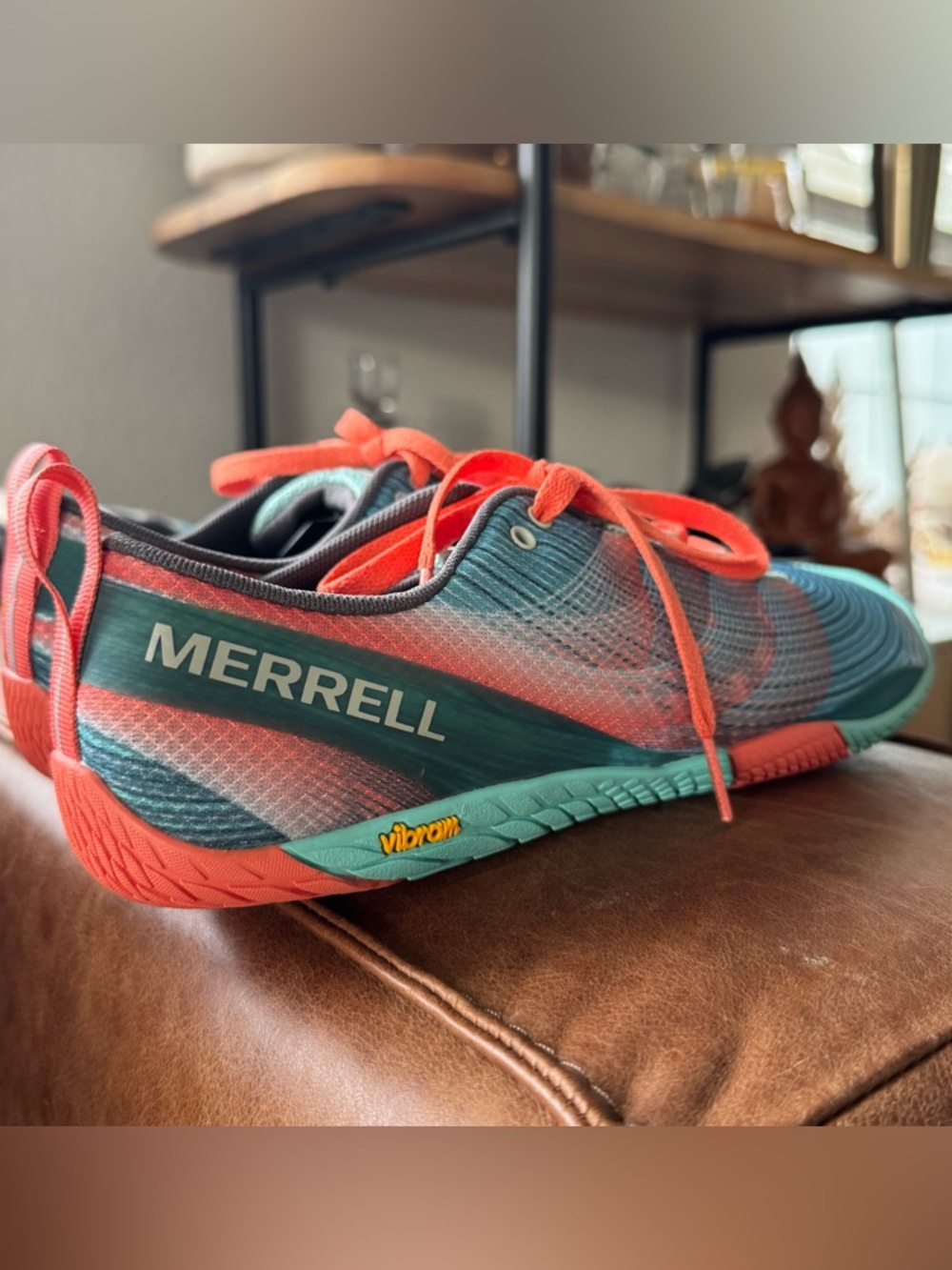 New: Merrell Women’s Vapor Glove 2 Barefoot Lightweight Blue/Coral Trail Running